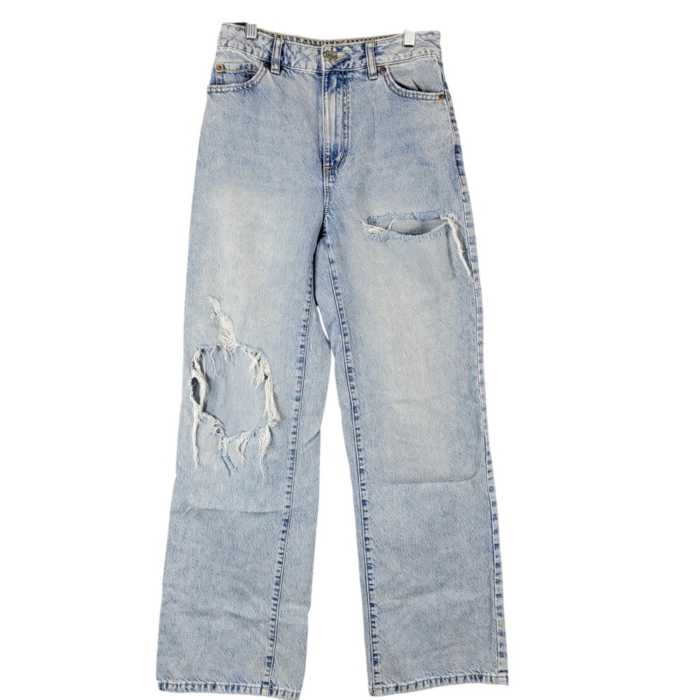 Garage Wide Leg Jeans‎ Women 1 Light Wash Distressed High Rise Ripped Denim Y2K